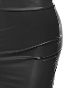 กระโปรงหนังแกะแท้ทรงวินเทจความยาวระดับเข่าสำหรับผู้หญิง ดีไซน์เซ็กซี่ ระบายอากาศได้ดี แฟชั่นลำลอง พรีเมียม เหมาะสำหรับงานปาร์ตี้ ของขวัญฤดูหนาวจากธรรมชาติ - Product Image 6