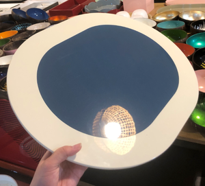 Venta al por mayor hecho a mano de lujo Rectangular festoneado redondo impresión Laca bandeja superventas artículos decoración Navidad - Product Image 6