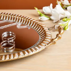 Plateau supérieur en céramique miroir, accessoire décoratif écologique de qualité supérieure pour la décoration intérieure, classique, fait à la main, luxe, service, plaqué, sûr - Product Image 4