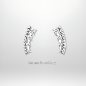 Pendientes de diamantes con curva de cartílago de lujo, joyería Piercing de oro sólido de 14K y 18K, diamantes cultivados en laboratorio Real VVS DEF, certificado IGI GIA - Product Image 2