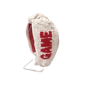 Wholesale Custom Design <b>Beaded</b> <b>Headbands</b> For Girl Game Day Sports Wear Collection with Hand Embroidery Hair Accessories - Product Image 3