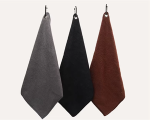 Serviette de golf gaufrée en microfibre personnalisée de haute qualité avec logo œillets multicolores inclus Serviette accessoire de golf Serviette de golf avec crochet - Product Image 5