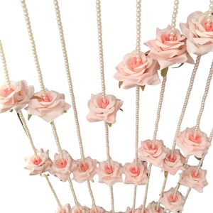 พวงมาลัยมุกดอกกุหลาบเทียมสำหรับงานแต่งงานอินเดีย nikah mandap & ของตกแต่งบ้านฉากหลังปาร์ตี้สีแบบกำหนดเองตกแต่งวัด - Product Image 4