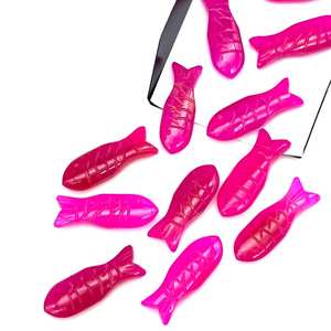 Cuentas de Calcedonia Rosa Intenso Talladas en Forma de Pez, Hechas a Mano, Dijes de Pez Sueltos, 30x10 MM - Product Image 5
