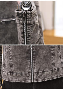 Veste en jean pour homme, style sportif d'été, avec motif de moto khmer brodé, fermeture éclair, produit fini, vêtement - Product Image 5