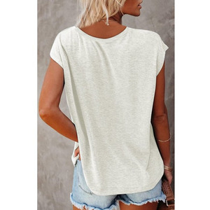 เสื้อยืดคอกลมสำหรับผู้หญิงทำจากผ้าฝ้ายสีพื้น100% ออกแบบเองได้เป็นมิตรต่อสิ่งแวดล้อม - Product Image 3