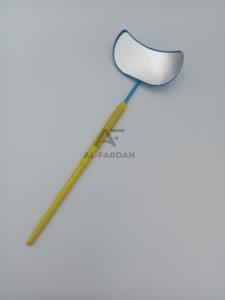 Pinzas de pestañas de acero inoxidable sólido con logotipo personalizado de alta calidad con mango de espejo con forma de corte de luna de dos tonos - Product Image 3