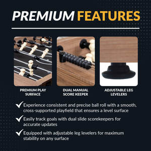 Table de baby-foot Hathaway Excalibur de 54 pouces, idéale pour le divertissement familial, la salle de jeux à domicile, les jeux en intérieur et les matchs entre amis, en provenance d'Inde - Product Image 6