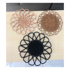 Assiette décorative en rotin tissé à la main Assiette de chargeur en osier de gros Paramètres de table rustiques - Product Image 4