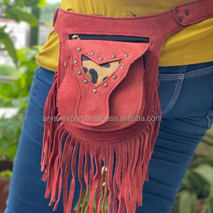 Ceintures à franges en cuir suédé pour femmes, pochette à la hanche, voyage multi-usages, ceintures de taille - Product Image 4