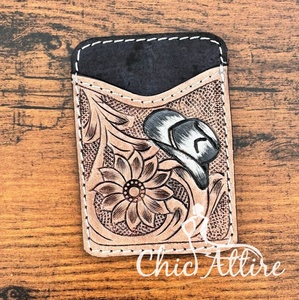 Top vente véritable fait à la main en cuir véritable outillé blanc chapeau porte-cartes personnalisé conceptions uniques mignon porte-cartes unique cadeaux - Product Image 1