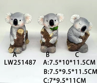 Lot personnalisé de 3 statues de koala réalistes, sculpture d'animal, figurine de jardin, décoration pour la maison, ornements de jardin