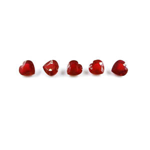 Natural Bangkok Ruby Calibrated Hearts Loose 6mm & 7mm Brilliant Cut Rainbow Moonstone <b>Beads</b> GIA Certified Square Trillion Shape - Product Image 1