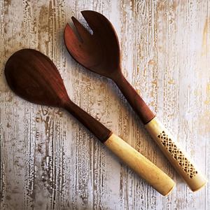 Juego de 2 Servidores de Ensalada Recubiertos de Resina, Más Vendidos, Ecológicos, Aptos para Lavavajillas, Modernos, de 11 Pulgadas, para Cocina, Hechos en India - Product Image 5