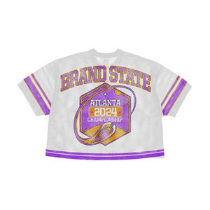 Hauts brodés Streetwear imprimés personnalisés maillot de football américain jupes courtes Boxy en maille de sublimation de haute qualité maillot - Product Image 3