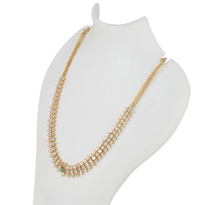 Women's Luxury 14K Solid Yellow Gold 24.68 Carat Lab Grown Diamond <b>Long</b> <b>Necklace</b> 0.470 Carat Green Diamond IGI Certified Fine - Product Image 3