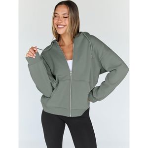 Sweats à capuche pour femmes vente en gros pull à col roulé surdimensionné sweats pour femmes à manches longues à capuche coton polaire - Product Image 5