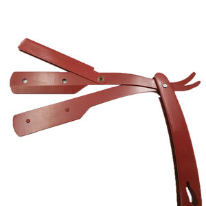 Cuchillas de afeitar al por mayor de etiqueta privada con mango de madera Cuchillo plegable de acero inoxidable Salón de Casa Barbero Afeitado Maquinillas de afeitar rectas - Product Image 1