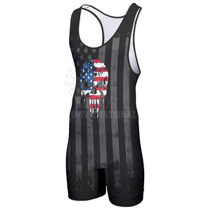 Camiseta de lucha libre de poliéster Spandex, chaleco de levantamiento de pesas hecho a medida, de lucha libre - Product Image 3