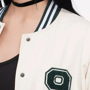 Proveedor directo de fábrica Chaqueta con letras de manga larga para mujer OEM Tendencia Nuevo estilo Logotipo personalizado Chaqueta universitaria de alta calidad - Product Image 3