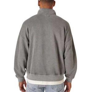 Sweat à capuche mi-zippé pour homme, streetwear décontracté, couleur unie, respirant, logo et design personnalisés, vente en gros de vêtements streetwear décontractés - Product Image 5