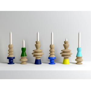 Portavelas de madera de mango con artesanías de metal, candelabro de Navidad decorativo para el hogar con base de madera, novedad - Product Image 3