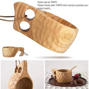 Taza Kuksa Rústica de Madera, Hecha a Mano, para Camping y Bushcraft, Taza Tradicional Nórdica de Madera Kuksa, Taza de Café Tallada a Mano - Product Image 3