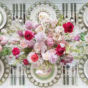 Flower Rattan Placemats Rattan Placemat Round Wicker Woven Placemat for <b>Table</b> - Product Image 1