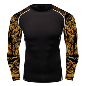 UPF 50 Custom Logo Rash Guard Mma Compression Shirt Short Sleeve UV Protective Sublimation <b>Printing</b> for Men - Product Image 6