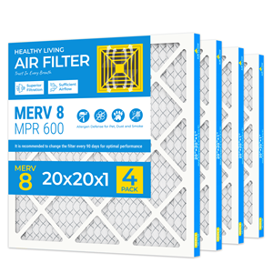 แผ่นกรองอากาศ SUIXINEYI MERV 8 ขนาด 20x20x1 รูปทรงสี่เหลี่ยมผืนผ้า สำหรับเครื่องปรับอากาศและเครื่องทำความร้อน ใช้งานได้ 3 เดือน กำจัดสารก่อภูมิแพ้และขนสัตว์เลี้ยง - Product Image 1