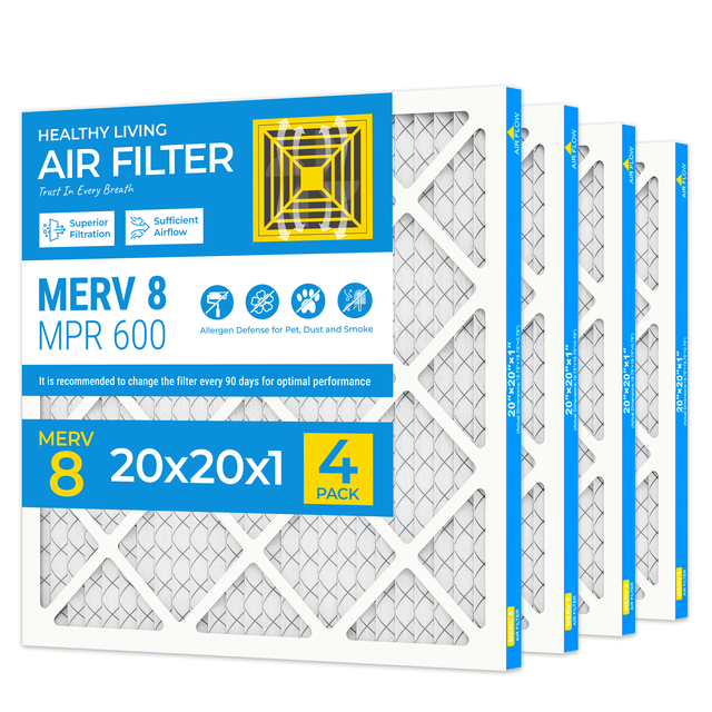 SUIXINEYI MERV 8 Air Filter 20x20x1 Rectangle Shape 3-Month AC and Furnace Filters for Allergens and Pet Dander