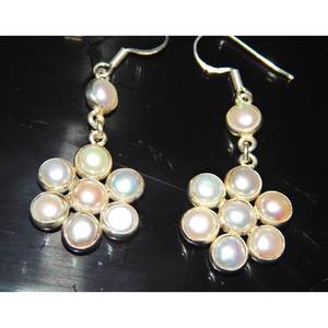 Pendientes de perlas de agua dulce de Plata de Ley 925 hechos a mano para mujer, recién llegado, pendientes de bisel de perlas de agua dulce, regalo para - Product Image 5