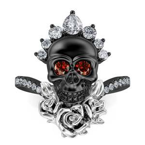 แหวนเงินแท้รูปหัวกะโหลกและดอกกุหลาบ Jeulia My Queen - Product Image 1