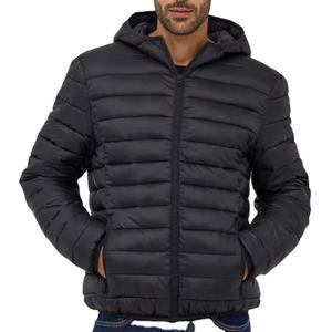Veste matelassée noire pour homme de style streetwear de haute qualité, col mandarin, sur mesure, fermeture éclair, broderie, imperméable, hiver - Product Image 1