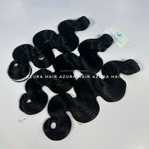 Extensión de cabello humano vietnamita teñido negro Natural 100%, trama de piel ondulada de cuerpo completo, ¡superventa! Sin enredos, sin desprendimiento - Product Image 1