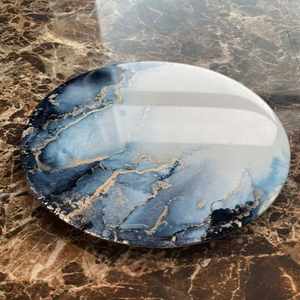 Dessous de verre en résine faits à la main avec des tons d'océan étincelants tapis de boisson époxy parfaits pour la maison table basse cuisine et coffrets cadeaux - Product Image 6