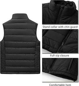 Vente directe usine – Gilet matelassé zippé personnalisé respirant de haute qualité pour homme, idéal pour l'hiver, 100 % coton 220g – Meilleures ventes - Product Image 4