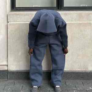 Heavyweight Tech Fleece Cotton Sweatsuit Unisex Blank Boxy Oversized Hoodies and Sweatpants Set Custom Men's Chándal - Product Image 3