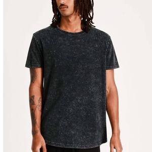 T-shirts vierges en jersey grande taille délavés à l'acide de haute qualité pour hommes, coupe classique, col rond, vente en gros, personnalisables - Product Image 4