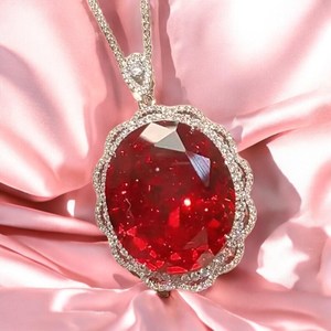 จี้ทับทิมสีเงิน925ประดับทับทิมทรงเรขาคณิตสร้อยคอประดับหินวันเกิดของขวัญครบรอบวันแม่สำหรับเครื่องประดับที่สง่างามของเธอ - Product Image 3