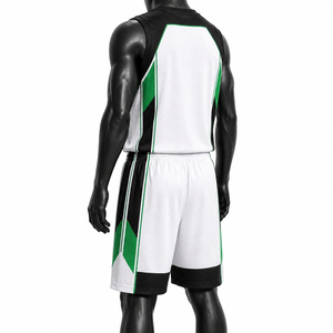 Uniforme de Baloncesto Personalizado para Hombre, Blanco y Verde, Transpirable, de Malla, Sublimado, Pantalones Cortos Deportivos para Equipo, Venta al Por Mayor OEM - Product Image 5