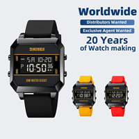 Reloj Deportivo Digital SKMEI 1848 con Luz LED, Resistente al Agua, Alarma de Cuenta Regresiva y Correa de PU, Reloj de Pulsera Deportivo para Hombre