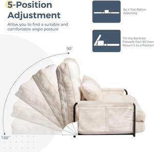 Sofá cama plegable de alta calidad de diseño moderno, silla cómoda de ocio con tela de marco de metal OEM ODM para apartamento de sala de estar - Product Image 4