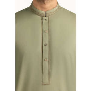 Traje de Invierno para Novio, Corte Regular, Bordado, Verde Menta, 100% Algodón, Modelo SK-EMB25-041 - Product Image 4