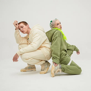 Conjunto Deportivo de Invierno para Hombre, Talla Grande, de Algodón y Felpa, con Capucha, Pantalones Deportivos, Impresión de Logotipo Personalizado, Color Sólido, Secado Rápido y Transpirable - Product Image 4