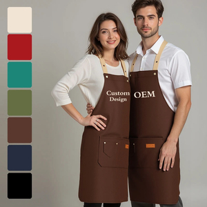 Top Quality Custom Logo <b>Apron</b> Cotton <b>Canvas</b> Waiter <b>Apron</b> Personalized Tablier Cuisine <b>Apron</b> - Product Image 2