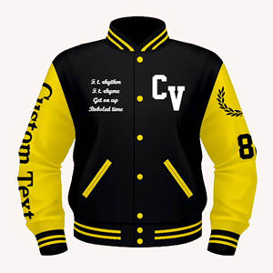 Veste universitaire d'hiver personnalisée en laine et cuir avec col montant, respirante et à séchage rapide, style universitaire premium, vêtements d'équipe OEM/ODM - Product Image 5