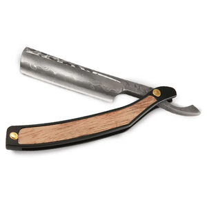 Hoja de afeitar de acero de Damasco hecha a medida de primera calidad con mango de madera de alta gama desechable para uso facial y corporal al mejor precio - Product Image 3