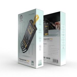 พาวเวอร์แบงค์ สีเขียว Lion Transparent Pro 10000mAh