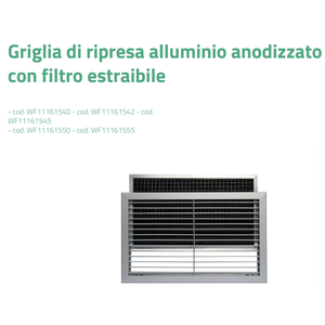 Grille d'admission en aluminium anodisé Tecnosystemi avec filtre amovible pour systèmes de climatisation - Produit de la catégorie Grilles et registres - Product Image 2